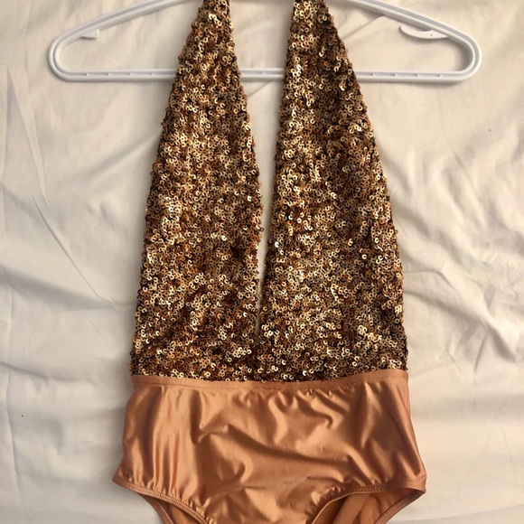 Rose gold sequin body suit - Picture 2 of 3